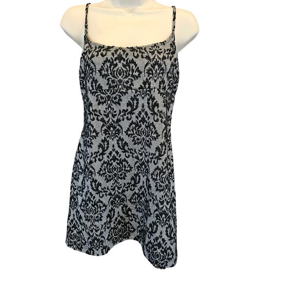 UO Monette Black Jacquard Mini Dress size M wool blend flirty whimsigoth EUC emo - Picture 2 of 12